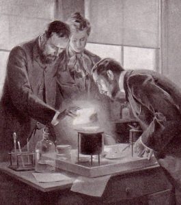 Эксперимент Кюри с радием. Фотоархив Wikipedia